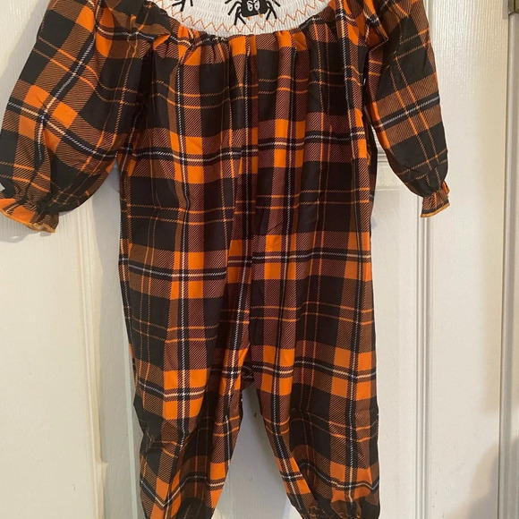 New Smocked Halloween Bubble Romper - Picture 3 of 6